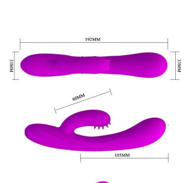 Wibrator z masażerem łechtaczki z wypustkami 19cm